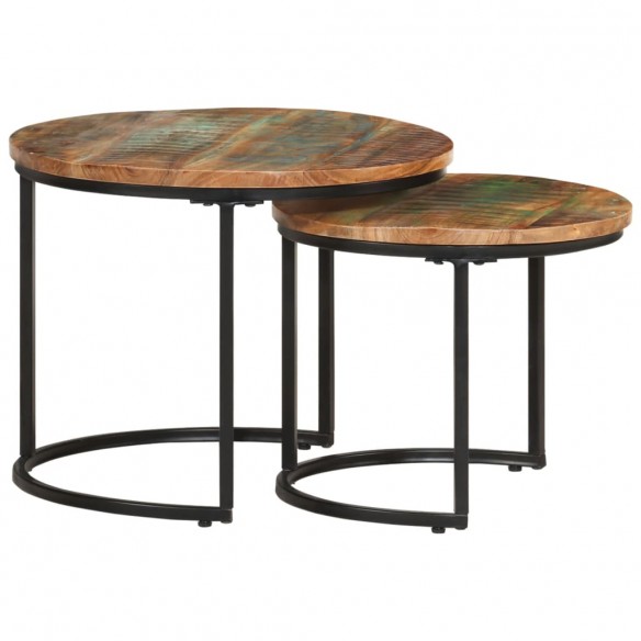 Tables gigognes 2 pcs Bois de récupération massif