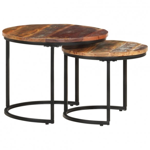 Tables gigognes 2 pcs Bois de récupération massif