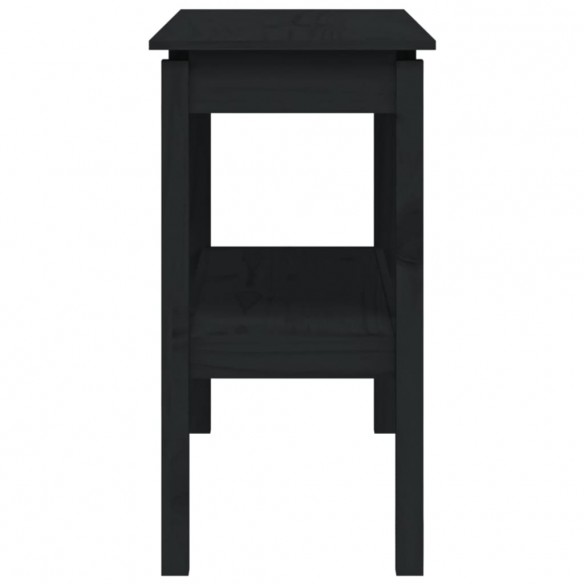 Table console Noir 110x40x75 cm Bois de pin solide