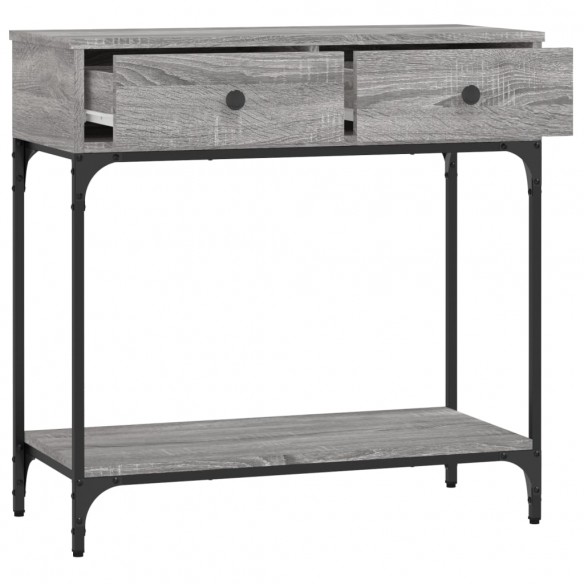 Table console sonoma gris 75x34,5x75 cm bois d'ingénierie