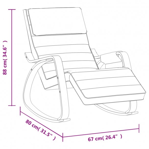 Chaise à bascule Gris clair Tissu