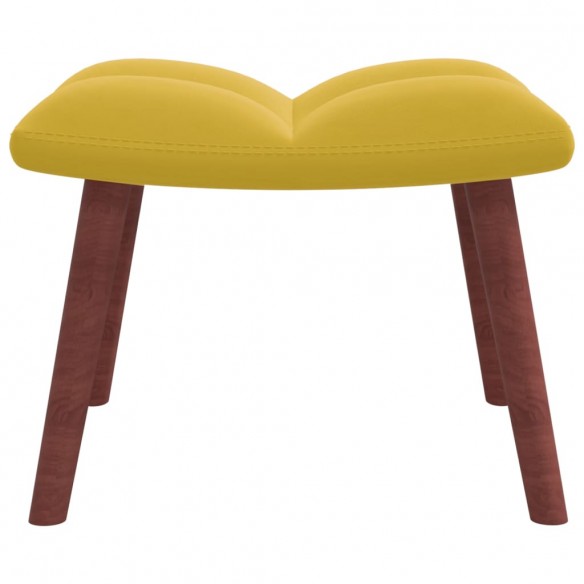 Chaise de relaxation avec repose-pied Jaune moutarde Velours