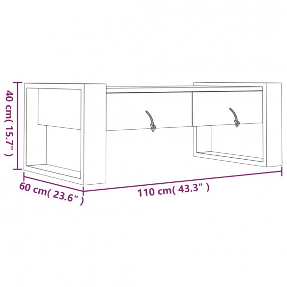 Table basse 110 x 60 x 40 cm Bois de teck massif