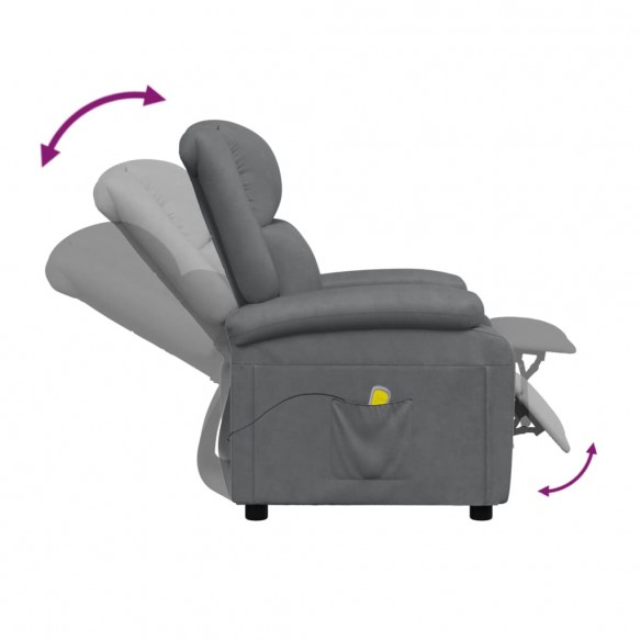 Fauteuil de massage Anthracite Similicuir