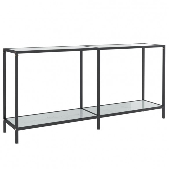 Table console Blanc 160x35x75,5 cm Verre trempé