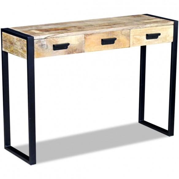 Table console avec 3 tiroirs Bois de manguier 110 x 35 x 78 cm