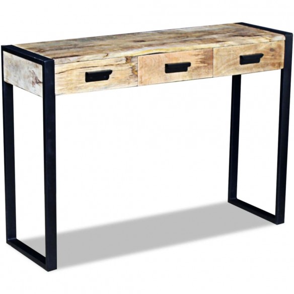 Table console avec 3 tiroirs Bois de manguier 110 x 35 x 78 cm