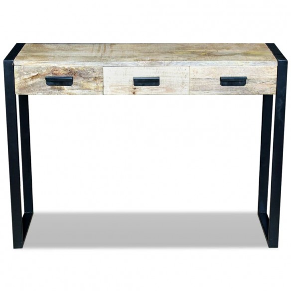 Table console avec 3 tiroirs Bois de manguier 110 x 35 x 78 cm