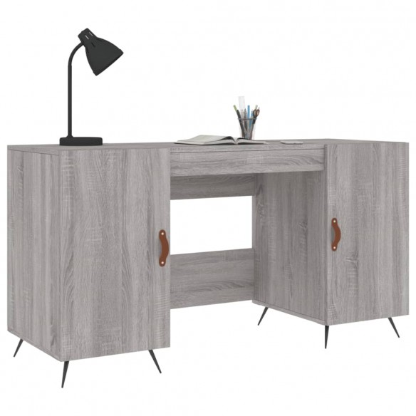 Bureau sonoma gris 140x50x75 cm bois d'ingénierie