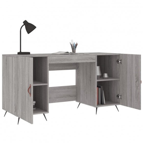 Bureau sonoma gris 140x50x75 cm bois d'ingénierie