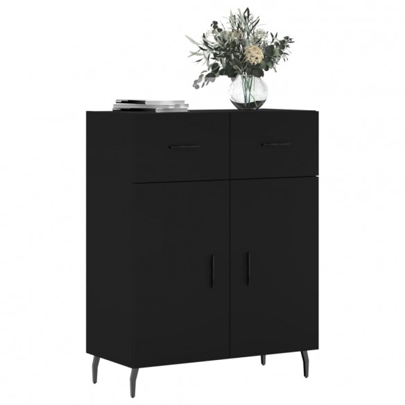 Buffet noir 69,5x34x90 cm bois d'ingénierie