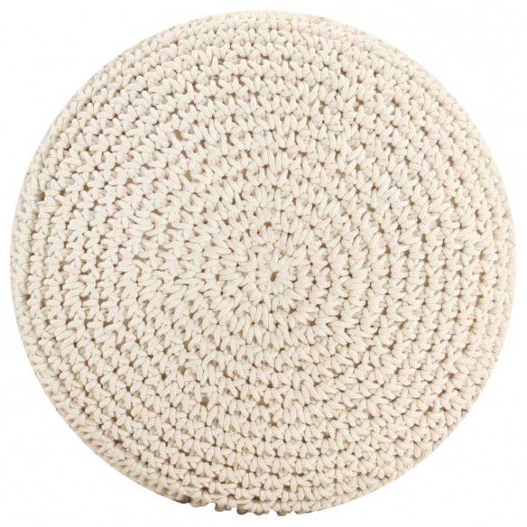 Pouf fait à la main en macramé 45x30 cm Coton