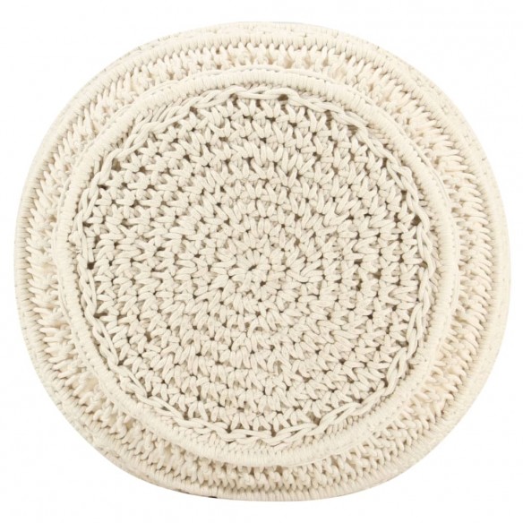 Pouf fait à la main en macramé 45x30 cm Coton