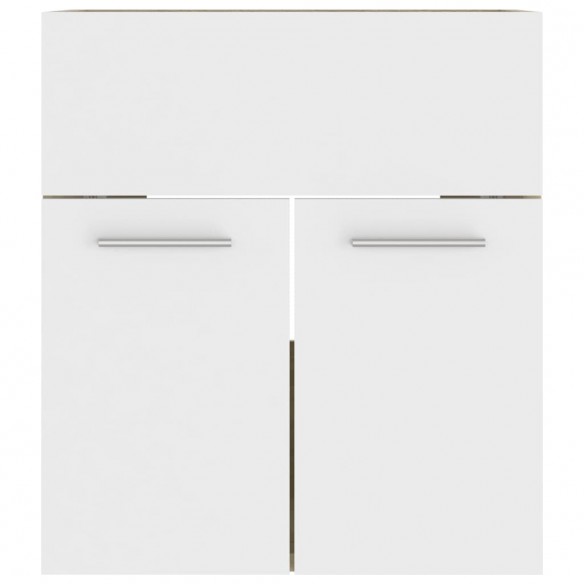 Armoire d'évier Blanc et chêne sonoma 41x38,5x46 cm Aggloméré