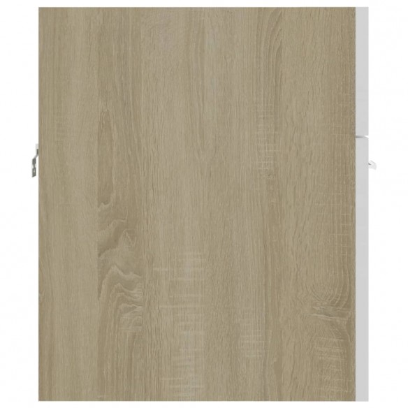 Armoire d'évier Blanc et chêne sonoma 41x38,5x46 cm Aggloméré