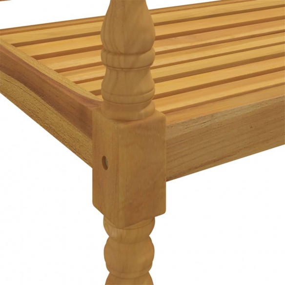 Banc Batavia avec coussin gris 150 cm Bois de teck massif