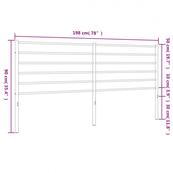 Tête de lit métal blanc 193 cm