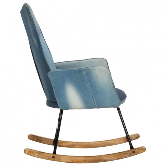 Chaise à bascule Denim Bleu Toile patchwork