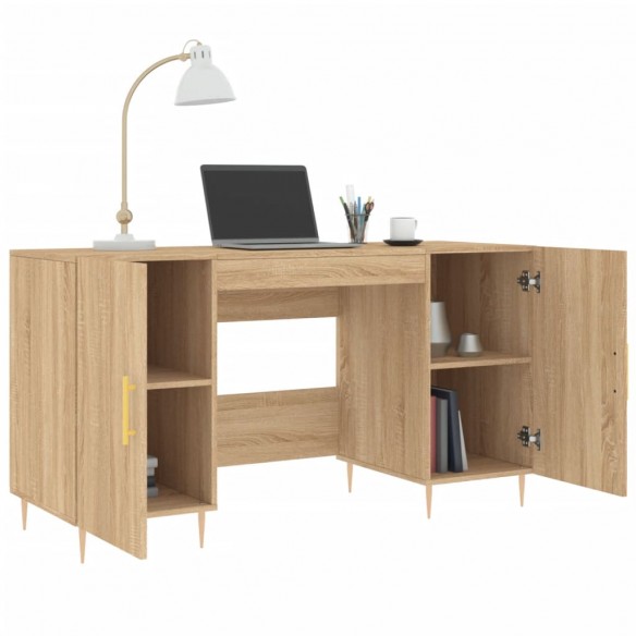 Bureau chêne sonoma 140x50x75 cm bois d'ingénierie