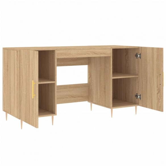 Bureau chêne sonoma 140x50x75 cm bois d'ingénierie