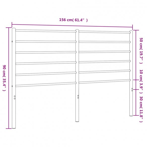 Tête de lit métal noir 150 cm