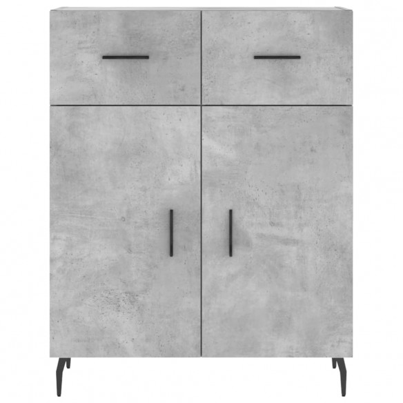 Buffet haut Gris béton 69,5x34x180 cm Bois d'ingénierie