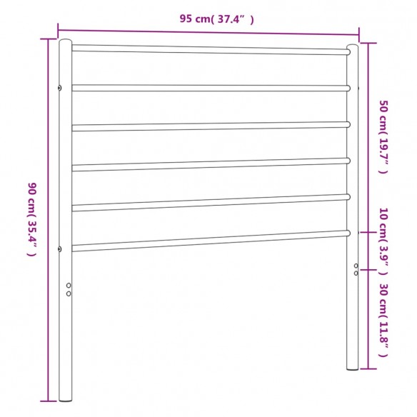 Tête de lit métal noir 90 cm