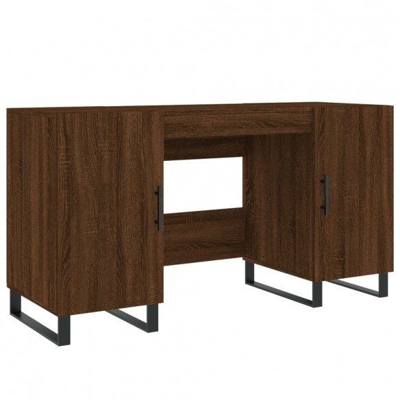 Bureau chêne marron 140x50x75 cm bois d'ingénierie