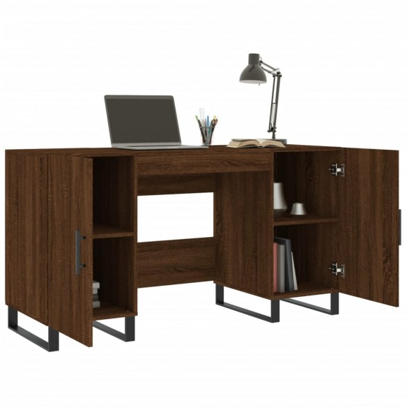 Bureau chêne marron 140x50x75 cm bois d'ingénierie