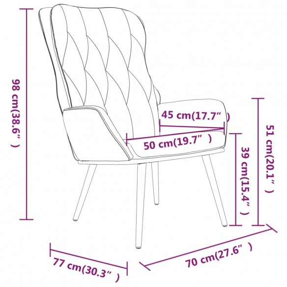 Chaise de relaxation Gris clair Velours