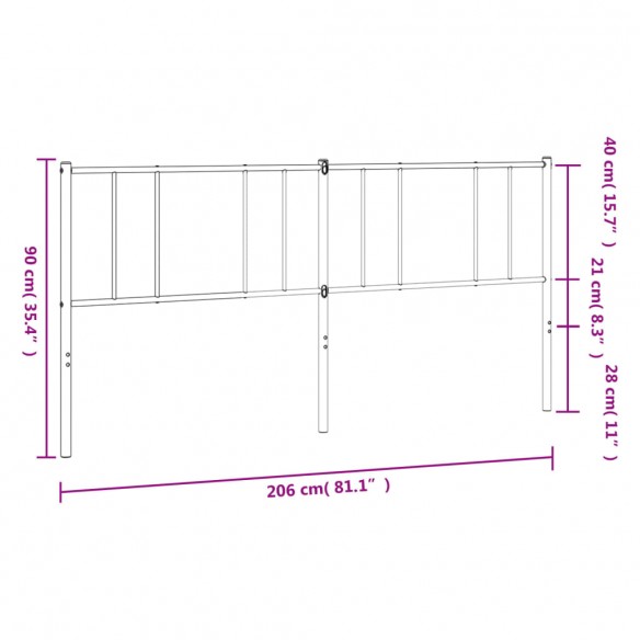 Tête de lit métal blanc 200 cm