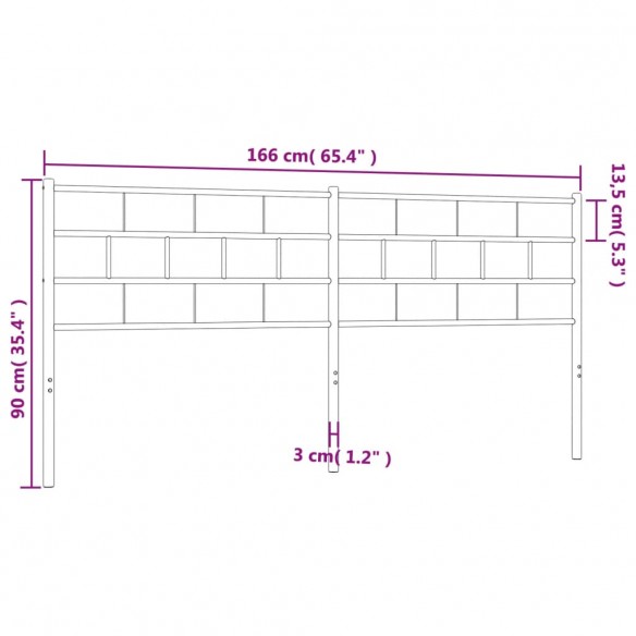 Tête de lit métal blanc 160 cm