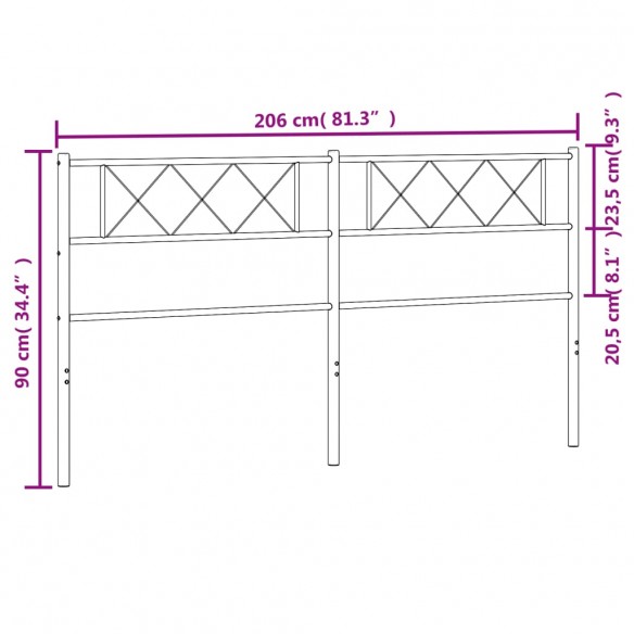 Tête de lit métal blanc 200 cm