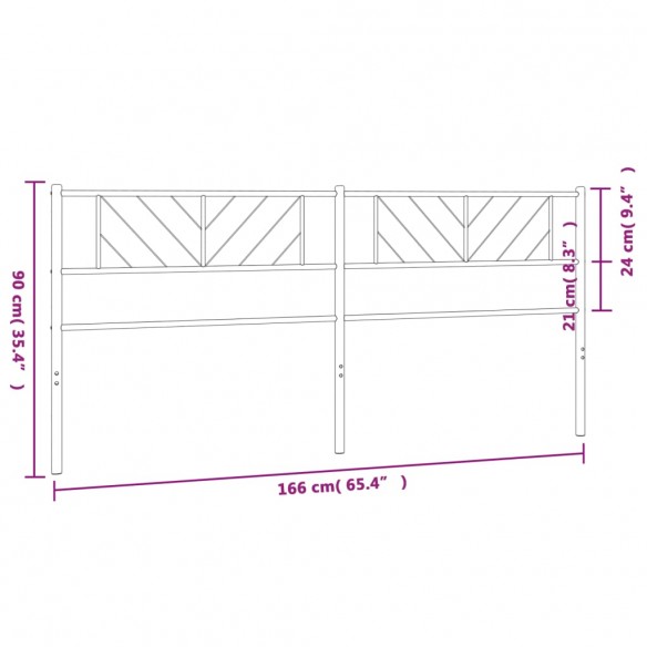 Tête de lit métal blanc 160 cm