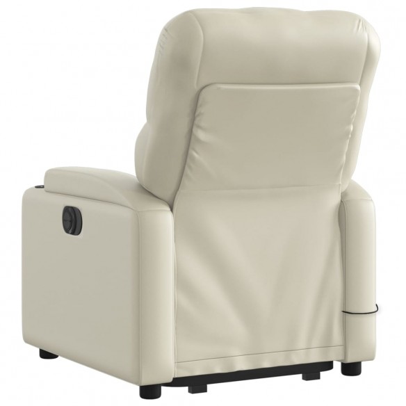 Fauteuil inclinable de massage électrique crème similicuir