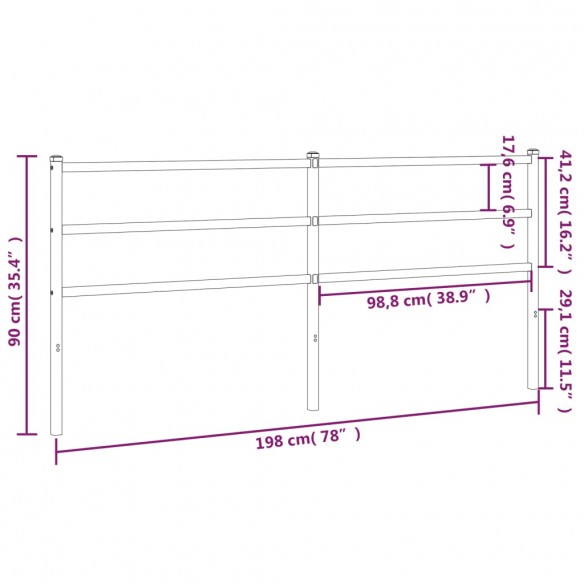 Tête de lit métal blanc 193 cm