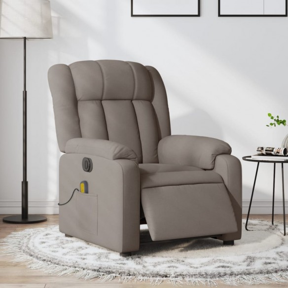 Fauteuil de massage inclinable électrique Taupe Tissu