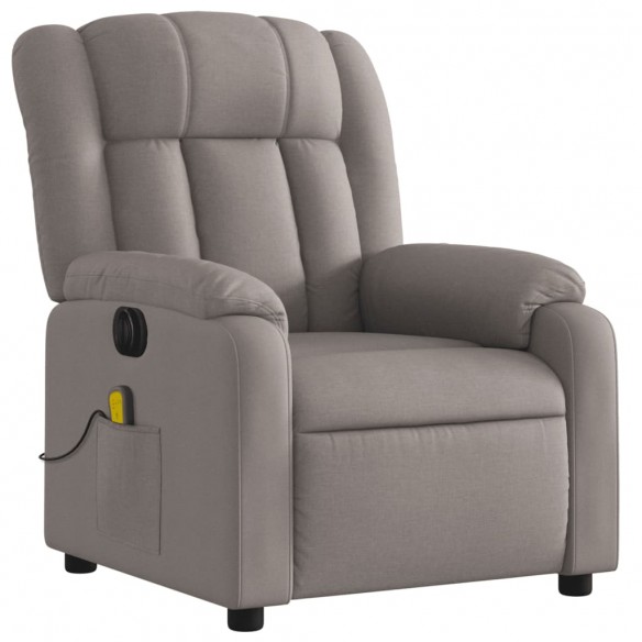 Fauteuil de massage inclinable électrique Taupe Tissu