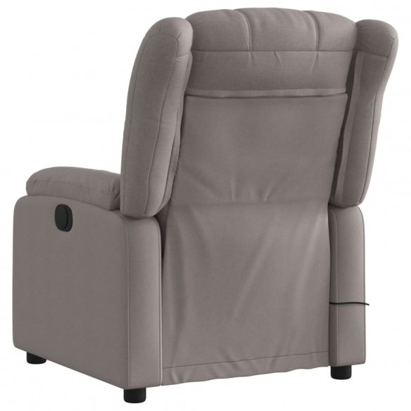 Fauteuil de massage inclinable électrique Taupe Tissu