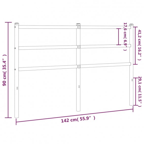 Tête de lit métal noir 135 cm