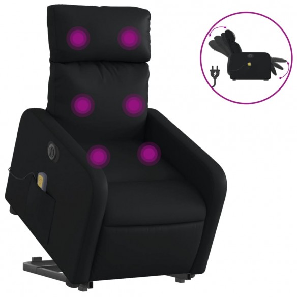 Fauteuil inclinable de massage électrique noir similicuir