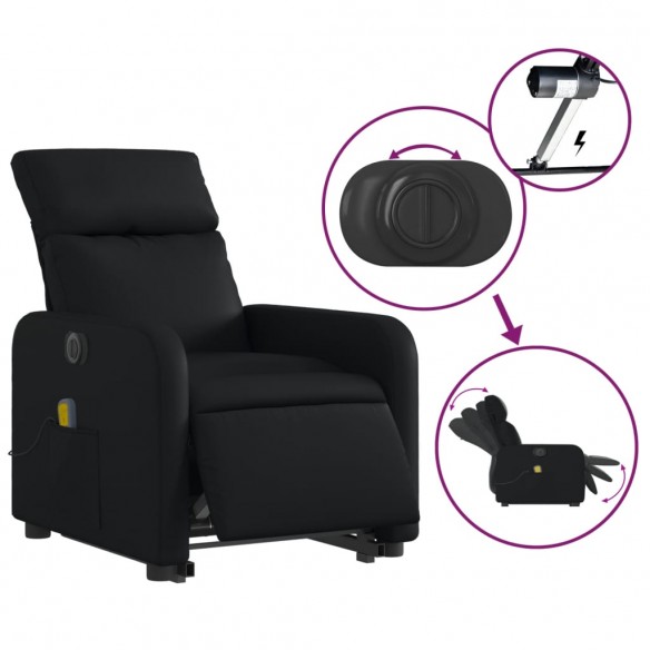 Fauteuil inclinable de massage électrique noir similicuir