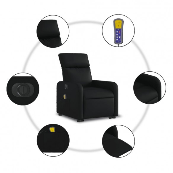 Fauteuil inclinable de massage électrique noir similicuir