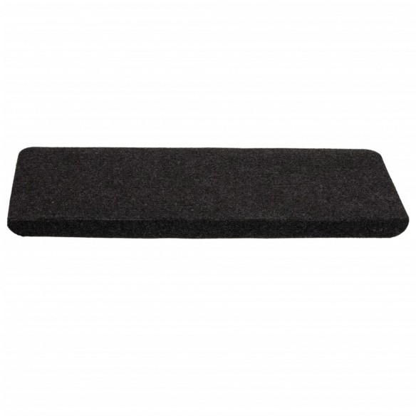 Tapis d'escalier auto-adhésifs 15 pcs 65x24,5x3,5 cm Noir