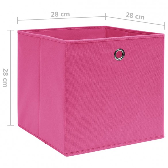 Boîtes de rangement 10 pcs Tissu intissé 28x28x28 cm Rose