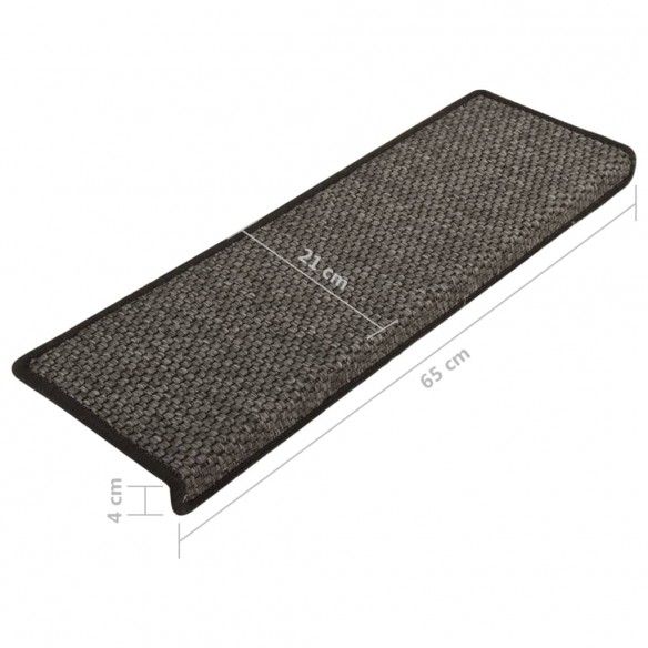 Tapis d'escalier autocollants 15 pcs 65x21x4 cm Anthracite