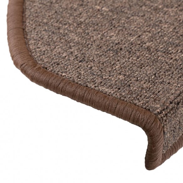 Tapis d'escalier 15 pcs Marron café 65 x 24 x 4 cm