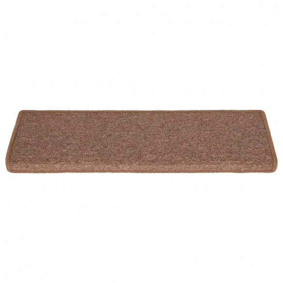 Tapis d'escalier 15 pcs 65x21x4 cm Marron