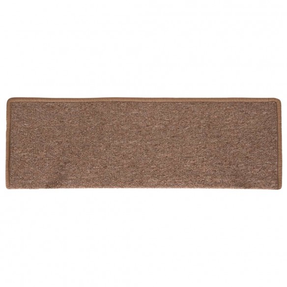 Tapis d'escalier 15 pcs 65x21x4 cm Marron