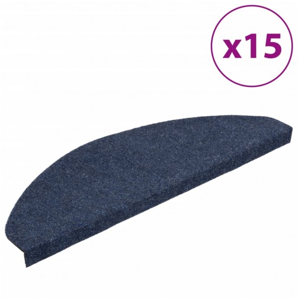 Tapis d'escalier autocollants 15 pcs 65x22,5x3,5 cm Bleu